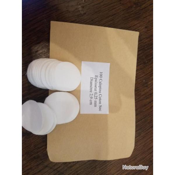 100 Calepins en coton - calibre 44 - diam�tre 2,9 cm - �paisseur 0,25 mm
