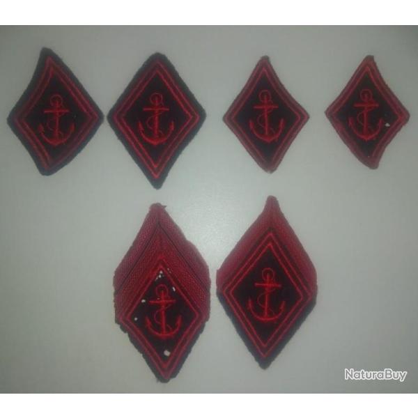 France - infanterie de marine - Lot de 6 losange d'�paule.