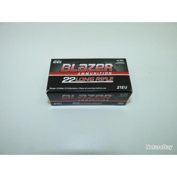 MUNITION CCI BLAZER 22LR 40 grains 2.59 grammes