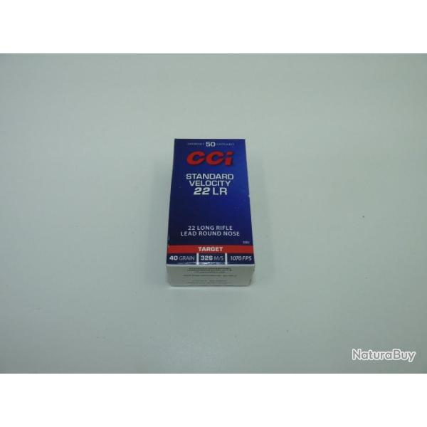 MUNITION CCI STANDARD VELOCITY  40 grains 2.6 grammes CAL.22LR