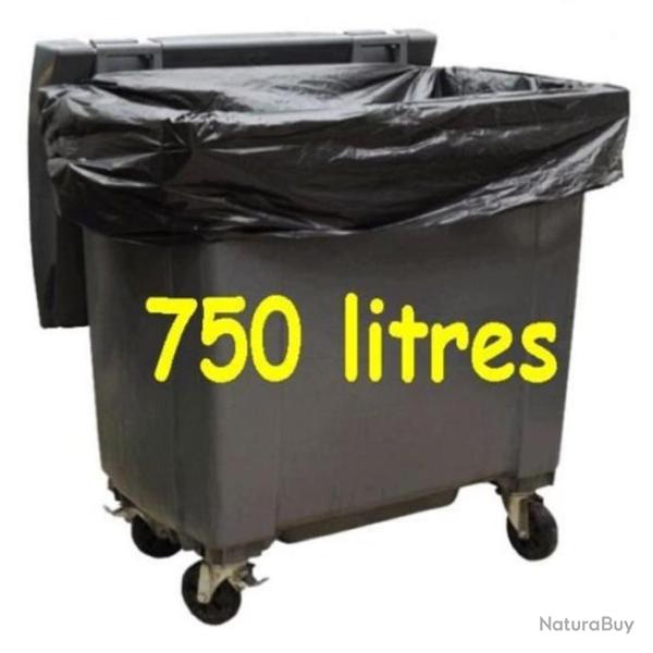 SAC POUBELLE POUBELLE HOUSSE POUR CONTENEUR 750 L CARTON de 50 SACS