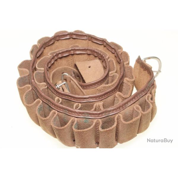 Cartouchi�re en croute de cuir pour cartouches de chasse