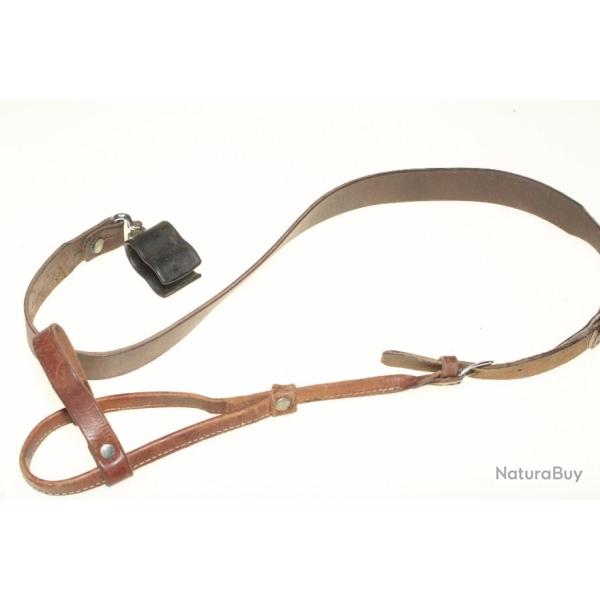 Longe en cuir pour chien avec muselire