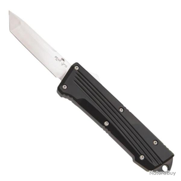 Couteau OTF Bear & Son Auto Double Clutch IV Lame Tanto Acier D2 Manche Alu Clip USA BCOTF410ALBKS