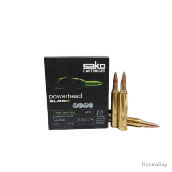 Munitions SAKO cal.7mm rem POWERHEAD BLADE 9.1g 140Ggr sans plomb par 30 (boite de 10)