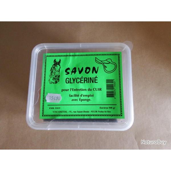 Produit entretien cuir : savon glyc�rin� (avec �ponge)