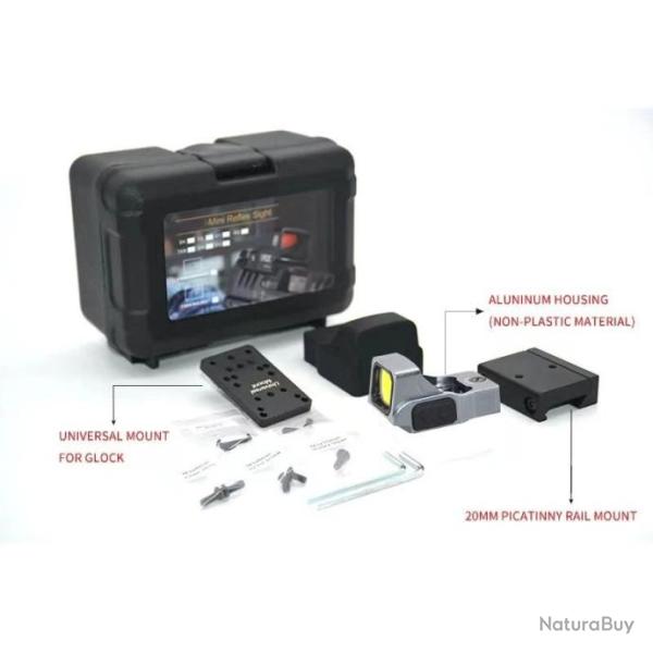 AimSniper Mini Viseur Point Rouge 3.5 MOA Couleur Gris - LIVRAISON GRATUITE !!