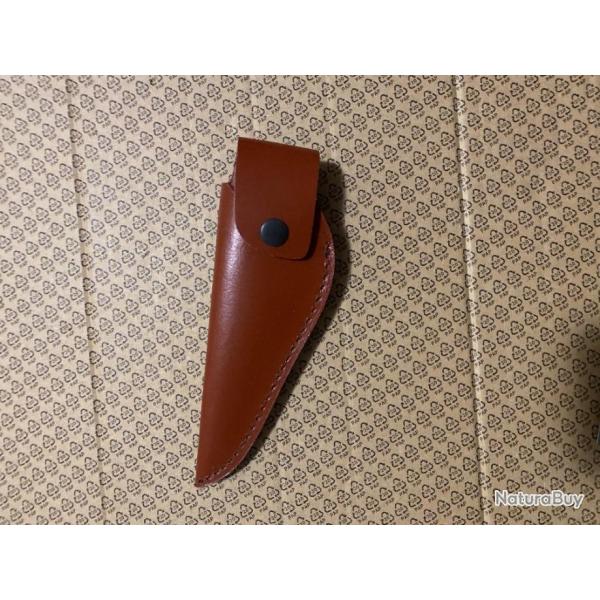 HOUSSE CUIR  POIGNARD A LA DESTAING LAGUIOLE POUR PORT A LA CEINTURE  3