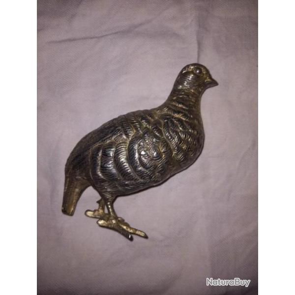 Perdrix en bronze argent�