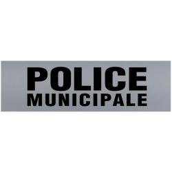 Bandeau R&eacute;fl&eacute;chissant Fond Gris - Police Municipale 10,5 x 27,5 cm