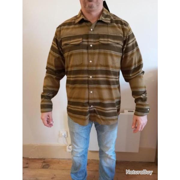 Chemise SIMMS Men's Gallatin flanel LS Shirt Dark Bronze Strip Taille L