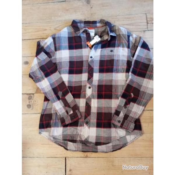 Chemise SIMMS Men's Dockwear cotton flannel Mahogany Red L