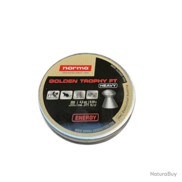 Plombs NORMA GOLDEN TROPHY FT HEAVY cal.4.5 0.59g 9.1gr boite de 300