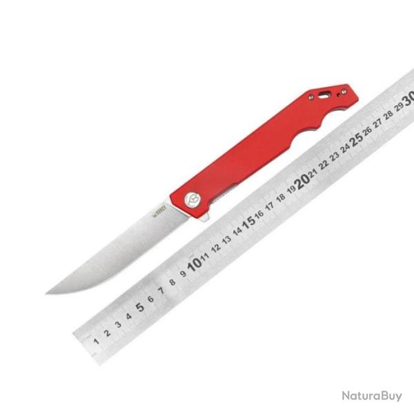Couteau Kubey Pylades Red Manche G10 Lame Acier AUS-10 Satin IKBS Linerlock Clip KUB253F