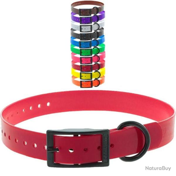 Collier boucle double Canihunt - Rouge + gravure