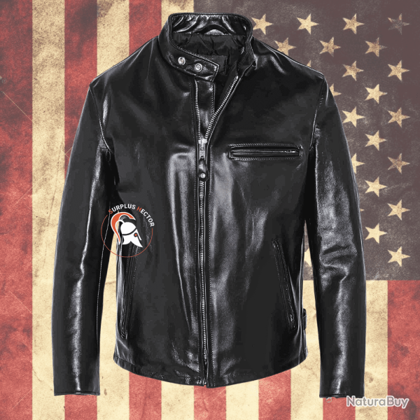 Blouson Type Moto 641HH USA Cuir de Cheval Schott
