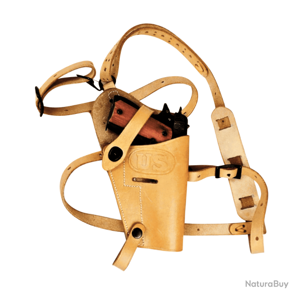 Etui / Holster M7 d'�paule Colt 1911 .45 Cuir Naturel - WW2