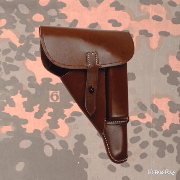 Etui / Holster P38 Cognac Souple WW2 Reproduction Muse - Militaria WW2