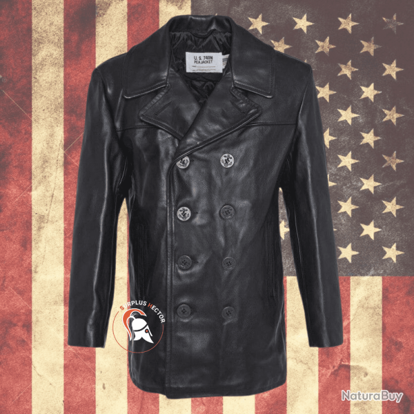 Caban Pea Coat "140" cuir SCHOTT MADE IN USA XL