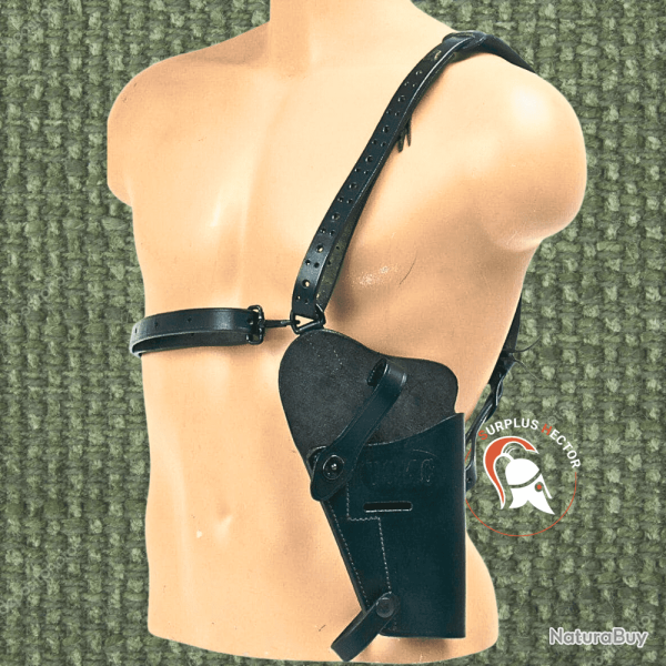 Etui / Holster d'paule M7 Cuir Noir pour Colt 45 - Reproduction Premium - Militaria WW2