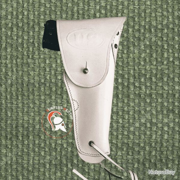 Etui / Holster M12 Colt 45 Cuir Blanc - Reproduction WW2 Premium