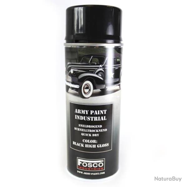 Bombe de peinture militaire (400 ml) Black High Gloss