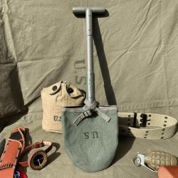 Pelle US Individuelle en T + Housse - Militaria WW2