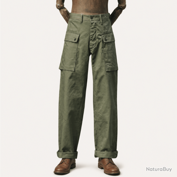 Pantalon HBT M43 US OD7 Tenue Arm�e Am�ricaine WWII