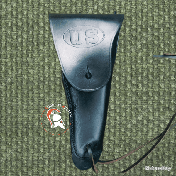 Etui / Holster M12 Colt 45 Cuir Noir - Reproduction WW2 Premium