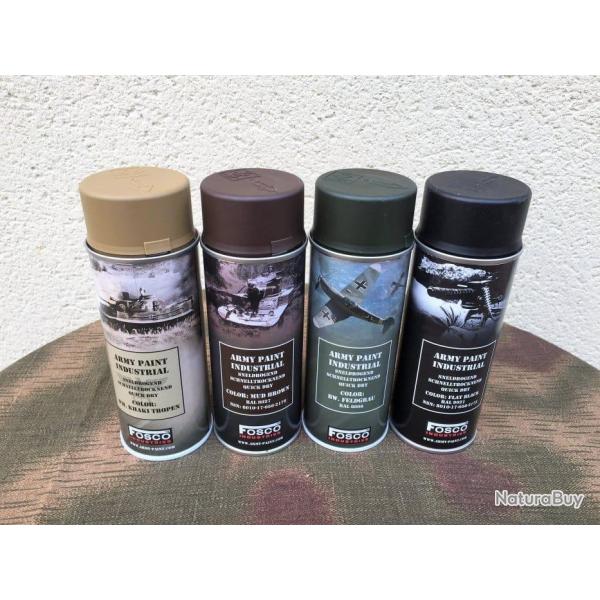 Lot de 4 Bombes Peinture Allemande WW2
