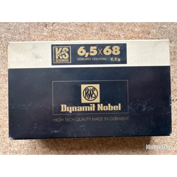1 boite de 20 cartouche 6,5 x 68 RWS -  KS
