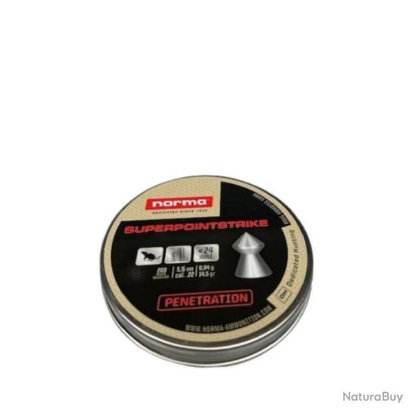 Plombs NORMA SUPERPOINTSTRIKE cal.5.5 0.94g 14.5gr par 600