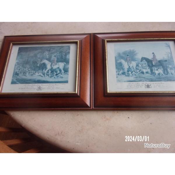 paires de gravures anglaises encadres