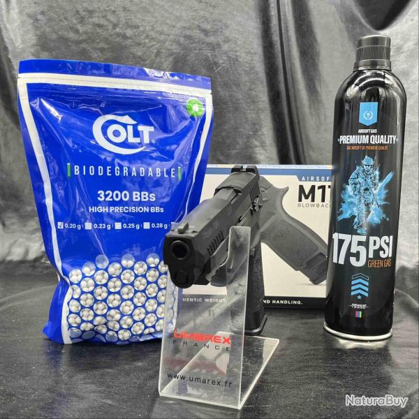 Pack pr�t � tirer Pistolet- Sig Sauer "Proforce M17" - Cal 6mm - Noir - Gaz