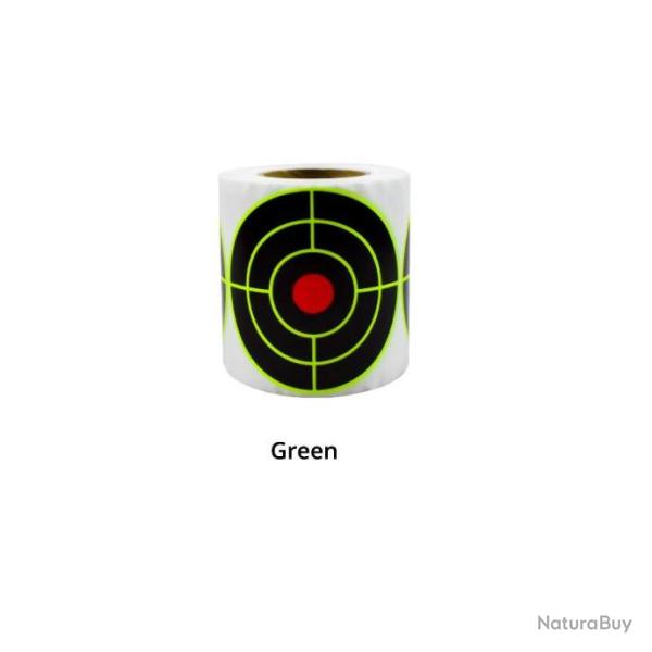 100 cibles autocollantes ractives 7.5 cm pour tir aux plombs