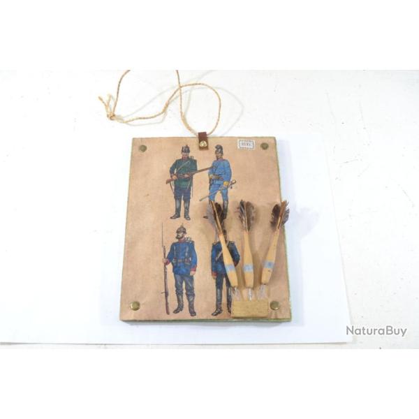 Cible jeu de fl�chettes artisanal Guerre 1870. Tir sur soldats Prussiens ou Fran�ais