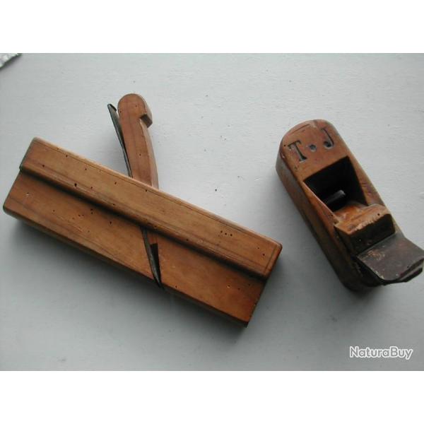 Lot 2 Rabots Anciens Tonnelier & � Moulure Outils du D�but XX�me Objets de Collection Rare