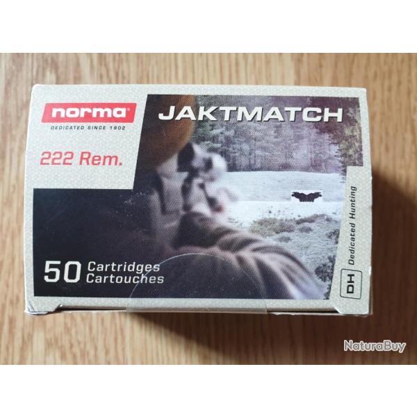 .222 rem Norma jakt match 55 gr - boite 50