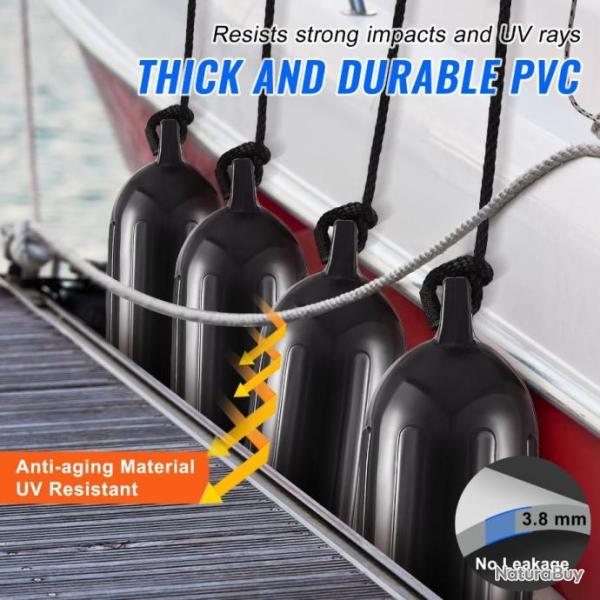 Pare-Battage Protection D�fense Amarrer Bateau 4 Pi�ces Gonflables en PVC Haute Qualit�