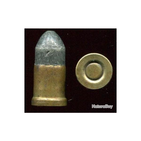 12 mm Galand authentique - �tui laiton - balle plomb de forme cylindo-conique - grosse amorce plate