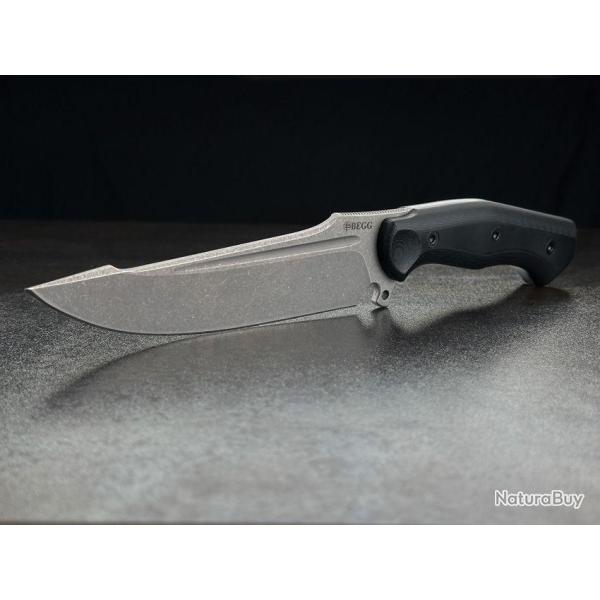 Couteau Tactical Begg Knives Alligator Black Manche G10 Lame Acier 14C28N Etui Kydex BG048