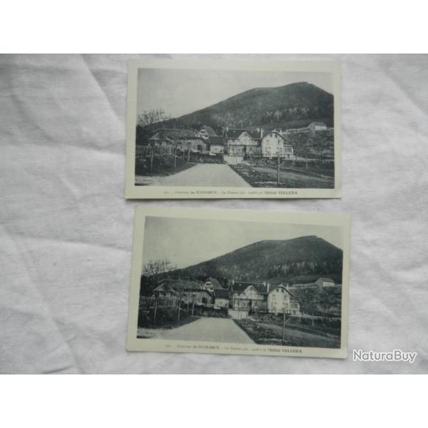 lot de deux anciennes cartes postales Schirmeck Le Donon H�tel Velleda - Alsace 67