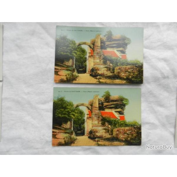 lot de deux anciennes cartes postales -  ruines du Haut Barr - Saverne - Alsace 67