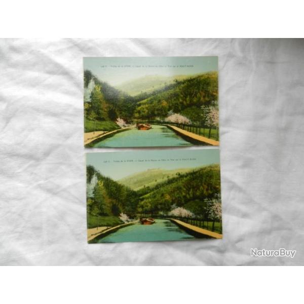 lot de deux anciennes cartes postales vall�e de la Zorn canal de la Marne au Rhin - Alsace 67