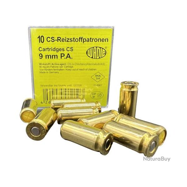 Munitions WADIE "Cartridges CS" 9mm PAK - 10 X munitions GAZ CS