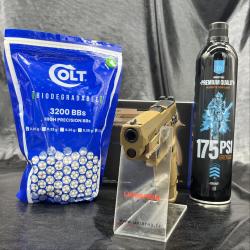 Pack pr&ecirc;t &agrave; tirer Pistolet- Sig Sauer "Proforce M17" - Cal 6mm - Tan - Gaz