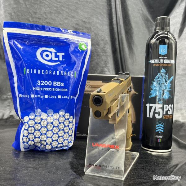 Pack pr�t � tirer Pistolet- Sig Sauer "Proforce M17" - Cal 6mm - Tan - Gaz
