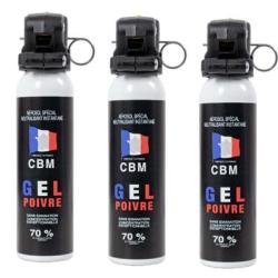 MEGA PROMO - Lot de 3 BOMBE AUTODEFENSE - GEL POIVRE - POIGNEE STANDARD - 100ML