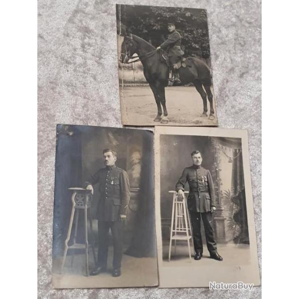 Ensemble photos   militaires m�me homme. Avec d�corations. WW2