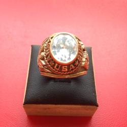 Bague Chevali&egrave;re US Army Engineers Plaqu&eacute; Or Taille 8 us ou 57 Fr